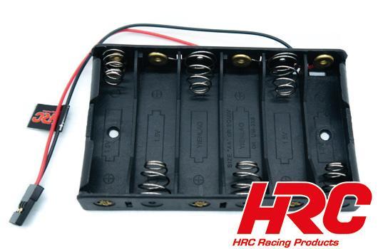 HRC Racing - HRC9272E - Battery Holder - AA - 6 Cells - Flat - JR (M) connector