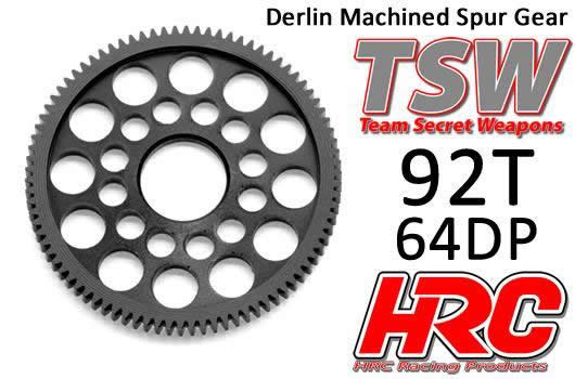 HRC Racing - HRC76492LW - Corona - 64DP - Low Friction Machined Delrin - Ultra Light -  92T