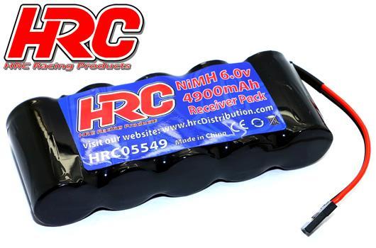 HRC Racing - HRC05549F - Accu - 5 Eléments - NiMH - Accu récepteur - 6V 4900mAh Sub-C - plat - prise UNI 115x45x22mm Longueur : 115mm Largeur : 45mm Hauteur : 22mm