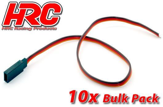 HRC Racing - HRC9217B - Servo Cable - JR socket  -  30cm Long - BULK 10 pcs - 22AWG