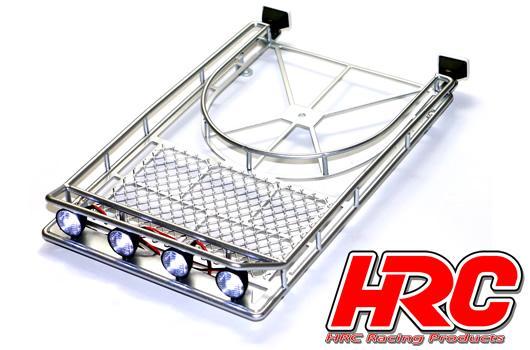 HRC Racing - HRC25080SL - Body Parts - 1/10 Accessory - Scale - Large Crawler Luggage Tray - with Light LEDs - Silver