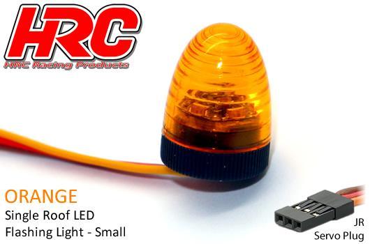 HRC Racing - HRC8738SO - Light Kit - 1/10 TC/Drift - LED - JR Plug - Single Roof Flashing Light V3 (10x15mm) - Orange