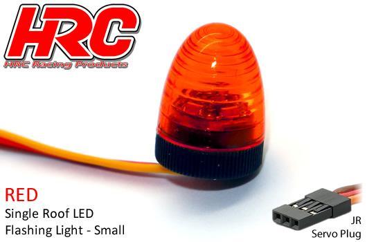 HRC Racing - HRC8738SR - Light Kit - 1/10 TC/Drift - LED - JR Plug - Single Roof Flashing Light V3 (10x15mm) - Red