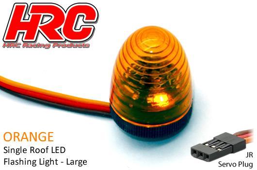 HRC Racing - HRC8738LO - Light Kit - 1/10 TC/Drift - LED - JR Plug - Single Roof Flashing Light V4 (13x17mm) - Orange
