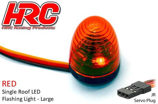 HRC Racing - HRC8738LR - Light Kit - 1/10 TC/Drift - LED - JR Plug - Single Roof Flashing Light V4 (13x17mm) - Red