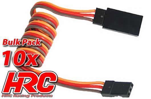 HRC Racing - HRC9243B - Prolongateur de servo - Mâle/Femelle - JR  -  40cm Long - BULK 10 pces-22AWG