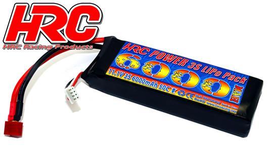 Accu - LiPo 3S - 11.1V 6000mAh 50C/100C- No Case - Slim - Prise Ultra-T 128x43x28mm