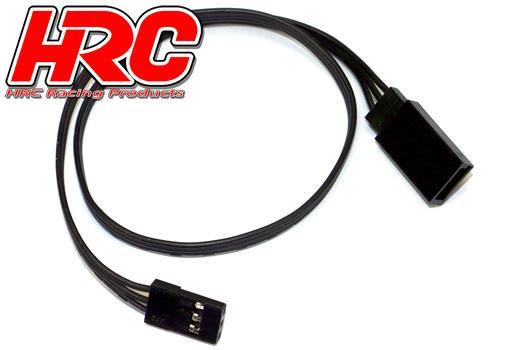 HRC Racing - HRC9242K - Servo Verlängerungs Kabel - Männchen/Weibchen - JR  -  30cm Länge - Schwarz/Schwarz/Schwarz-22AWG