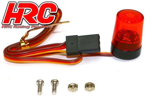 HRC Racing - HRC8737R5 - Set di illuminazione - 1/10 TC- LED - JR Connetore - Lampeggiatore di tetto V5 - Rosso 17x11mm
