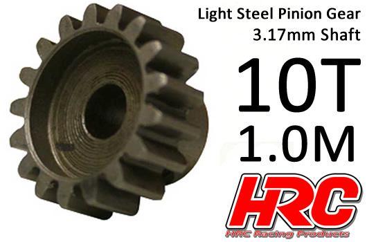 HRC Racing - HRC71010S - Pignon - 1.0M / axe 3.17mm - Acier - Léger - 10D