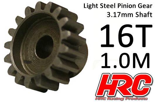 HRC Racing - HRC71016S - Pignon - 1.0M / axe 3.17mm - Acier - Léger - 16D