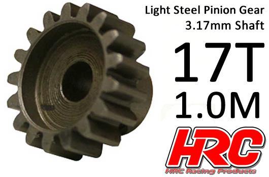 HRC Racing - HRC71017S - Pignon - 1.0M / axe 3.17mm - Acier - Léger - 17D