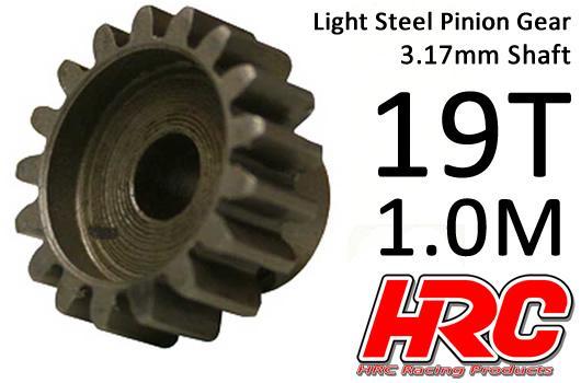 HRC Racing - HRC71019S - Pignon - 1.0M / axe 3.17mm - Acier - Léger - 19D