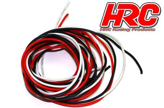 HRC Racing - HRC9592F - Cavo - 22 AWG / 0.33mm2 - White, Rosso e Nero - Plato (2m)