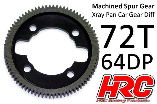 HRC Racing - HRC764X72 - Couronne - 64DP - Delrin Low Friction usiné - Ultra Light -  Xray Pan Car - 72D