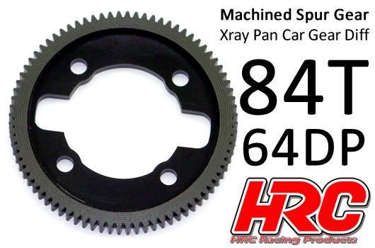 HRC Racing - HRC764X84 - Hauptzahnrad - 64DP - Low Friction Gefräst Delrin - Ultra Light -  Xray Pan Car - 84Z