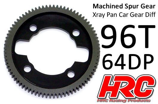 HRC Racing - HRC764X96 - Couronne - 64DP - Delrin Low Friction usiné - Ultra Light - Xray Pan Car - 96D