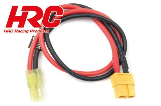 HRC Racing - HRC9612 - Charger Lead - Gold - XT60 Charger Plug to Mini Tamiya Battery Plug - 300mm