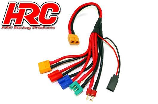 HRC Racing - HRC9624 - Cavo di carico - Gold - Connetore XT60 a Connetore Batteria EC3 / MPX / XT60 / CT4 / Ultra T / Receiver UNI (FUT & JR) - 300mm