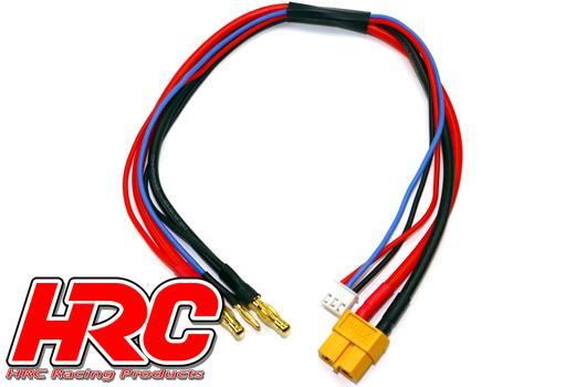 Câble de charge - Prise chargeur XT60 à prise 4mm & Balancer JST pour accu Hardcase - 500mm