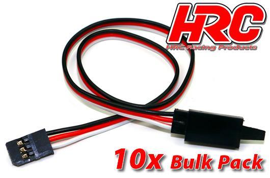 HRC Racing - HRC9232CLB - Prolongateur de servo - avec Clip - Mâle/Femelle - (FUT)  -  30cm Long - BULK 10 pces - 22AWG