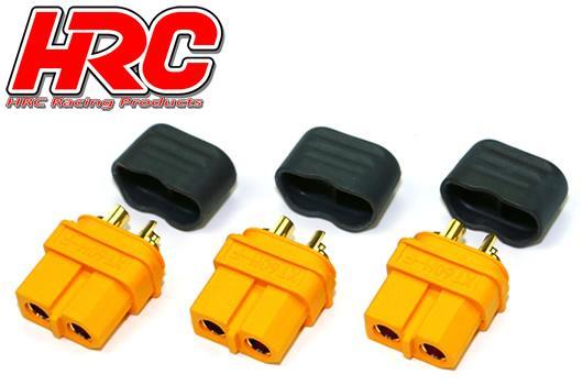 HRC Racing - HRC9095PA - Connettori - XT60 con protezione - femmina (3 pezzi) - Gold