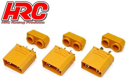 HRC Racing - HRC9096PA - Connector - XT90 with CAP - Male (3 pcs) - Gold