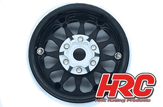 Wheels - 1/10 Crawler - 1.9" - 12mm Hex - Aluminium - 10-Spokes Beadlock - Black (4 pcs)