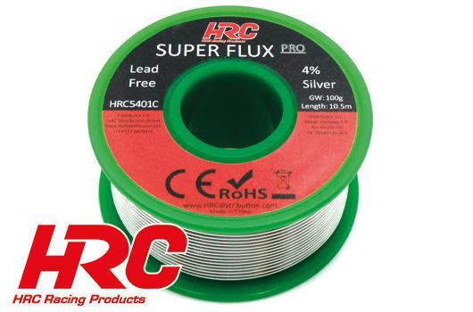 HRC Racing - HRC5401C - Racing Silber Lötzinn ohne Blei -  SUPER FLUX PRO 4% Silver 10.5m (G.W. 100g)