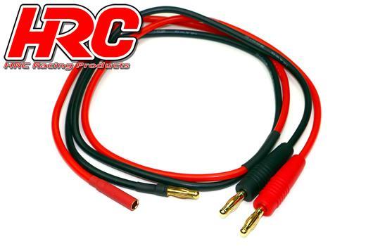 HRC Racing - HRC9103G-6 - Câble de charge - doré - 4mm Bullet à prise 4mm (m) négatif / 4mm (f) positif - 600mm - Gold