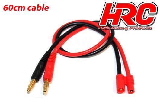 HRC Racing - HRC9104-6 - Câble de charge - 600mm - 4mm Bullet à HXT3.5 - 300mm doré 