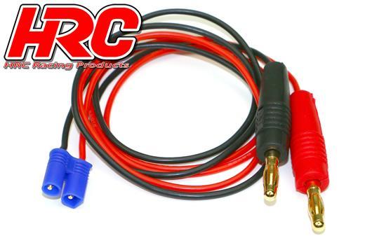 HRC Racing - HRC9107-6 - Charger Lead - 4mm Bullet to EC2 Battery Plug - 600mm - Gold