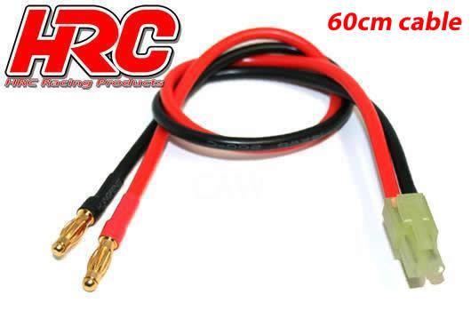 HRC Racing - HRC9112-6 - Charger Lead - 4mm Bullet to Mini Tamiya Battery Plug - 600mm - Gold