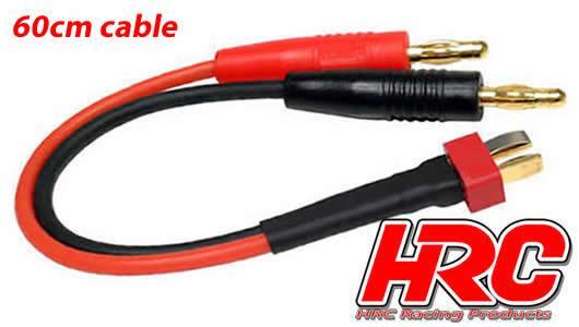 HRC Racing - HRC9114-6 - Charger Lead - 4mm Bullet to Ultra T Battery Plug - 600mm - Gold