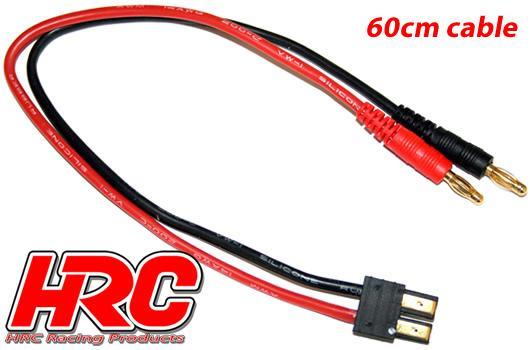 HRC Racing - HRC9115-6 - Charger Lead - 4mm Bullet to TRX Battery Plug - 600mm - Gold