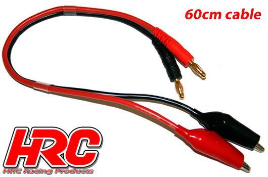 HRC Racing - HRC9119-6 - Charger Lead - 4mm Bullet to Crocodile - 600mm - Gold