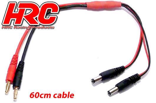 HRC Racing - HRC9122-6 - Charger Lead - 4mm Bullet to Futaba / Hitec Transmitter - 600mm - Gold