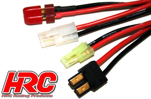 Charger Lead - Multi 4mm Bullet to Tamiya / Mini Tamiya / TRX / Ultra T (Deans compatible) - 600mm - Gold