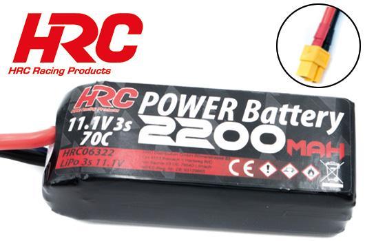 HRC Racing - HRC06322X - Accu - LiPo 3S - 11.1V 2200mAh 70C - No Case - XT60 - 90x35x26mm