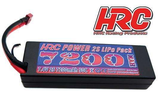 HRC Racing - HRC02272D - Battery - LiPo 2S - 7.4V 7200mAh 50C - RC Car - Hard Case - Ultra T 138.5mm*46.5*25
