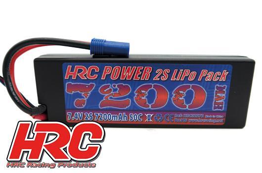 HRC Racing - HRC02272E - Akku - LiPo 2S - 7.4V 7200mAh 50C - RC Car - Hard Case - EC5 46.5*25*138.5mm
