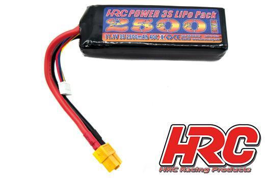 HRC Racing - HRC06325X - Akku - LiPo 3S - 11.1V 2500mAh 40C - No Case - XT60 - 102x35x24mm