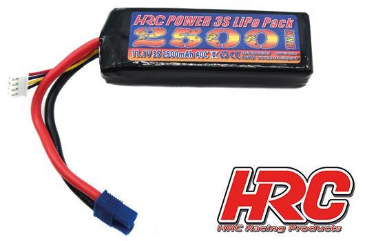 HRC Racing - HRC06325E - Battery - LiPo 3S - 11.1V 2500mAh 40C - No Case - EC3 - 102x35x24mm