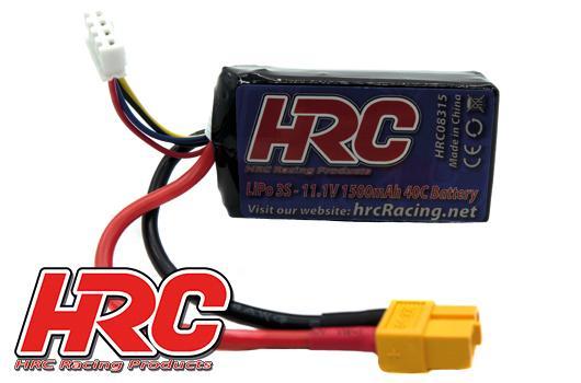 HRC Racing - HRC08315X - Battery - LiPo 3S - 11.1V 1500mAh 40C - No Case - XT60 - 70x35x23mm
