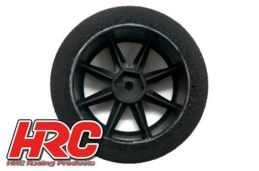 Pneumatici - 1/10 Touring - montati su ruote nere - 12mm Hex - 26mm - 42° gommapiuma shore (2 pezzi)