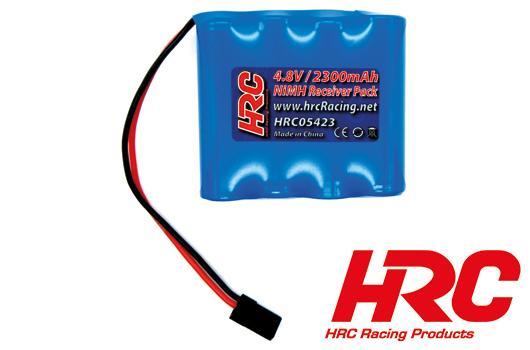 HRC Racing - HRC05423F - Akku - 4 Zellen - Empfänger Akku - 4.8V 2300mAh NiMH - AA flach - JR Stecker 52x58x10mm