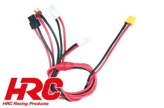 HRC Racing - HRC9623-6 - Charger Lead - Gold - XT60 Charger Plug to Tamiya / Mini Tamiya / TRX / Ultra T Plug - 600mm