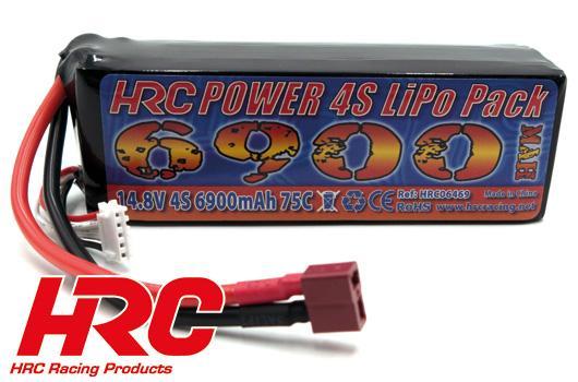 HRC Racing - HRC06469D - Batteria - LiPo 4S - 14.8V 6900mAh 75C - No Case - Ultra-T - 135x43x42mm