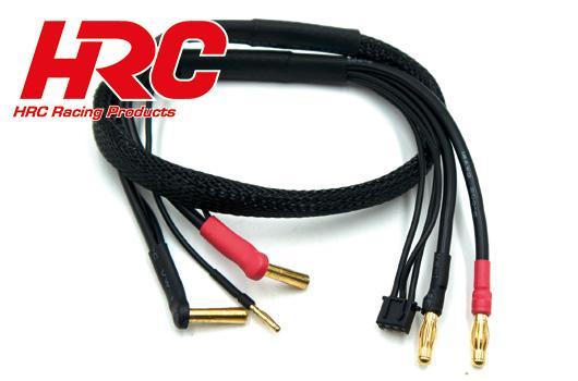 HRC Racing - HRC9157P - Cavo di carico - 4mm Bullet a 4mm & JST Balancer Connetore per Hardcase battery - 50cm WRAP Type - Gold
