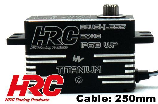 HRC Racing - HRC68120HVDL - Servo - Digital - High Voltage - Low Profile - 40.8x26.5x20.2mm / 51g - 20kg/cm - Brushless - Pignons Métal - Etanche - Double roulement à billes